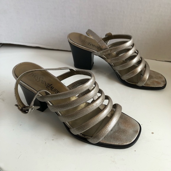 Gorg! YSL Yves Saint Laurent strappy block high heel shoes - Picture 15 of 16